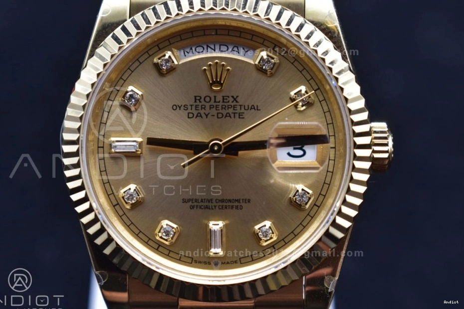 Version V2 36 YG Bracelet BPF A2836 DayDate On Best President 0218